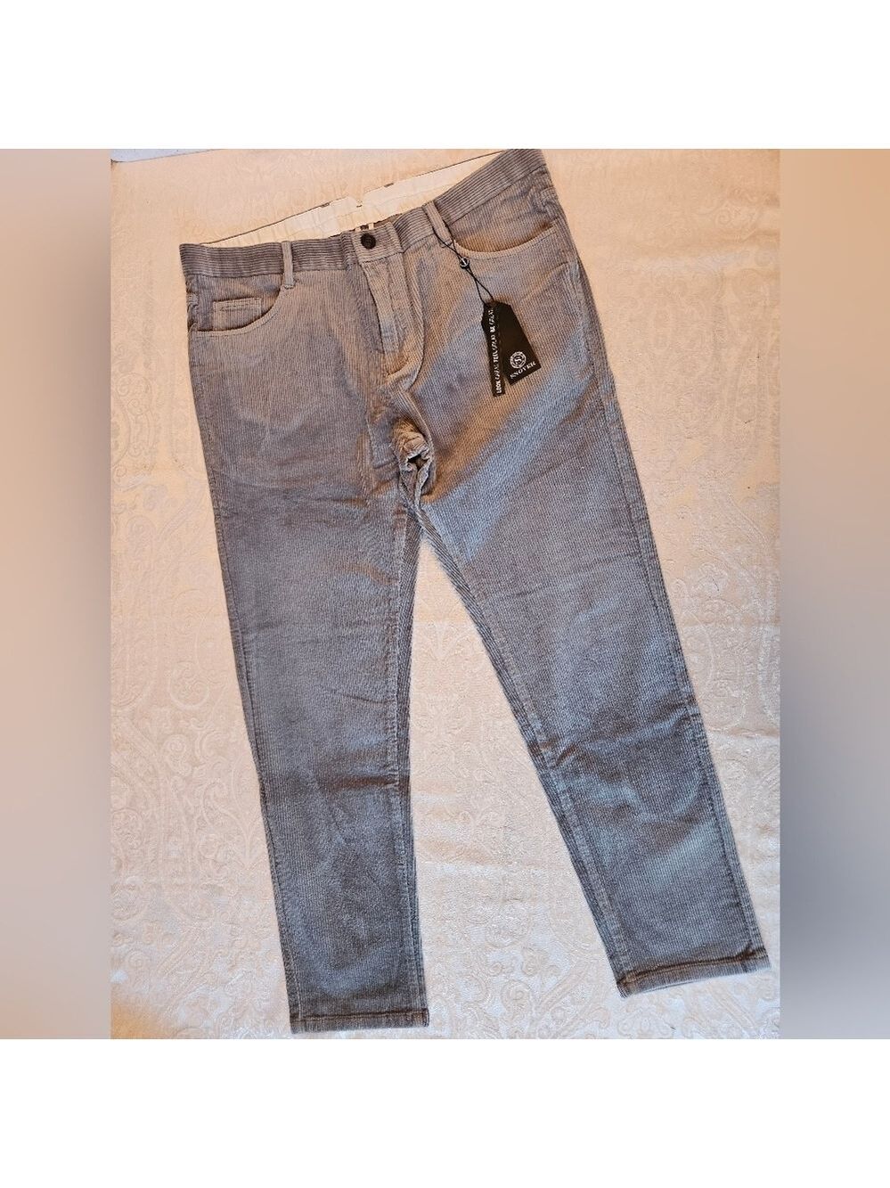 Grey Cotton Corduroy Pants, Casual, Warm, Size 38, Snover, NWT